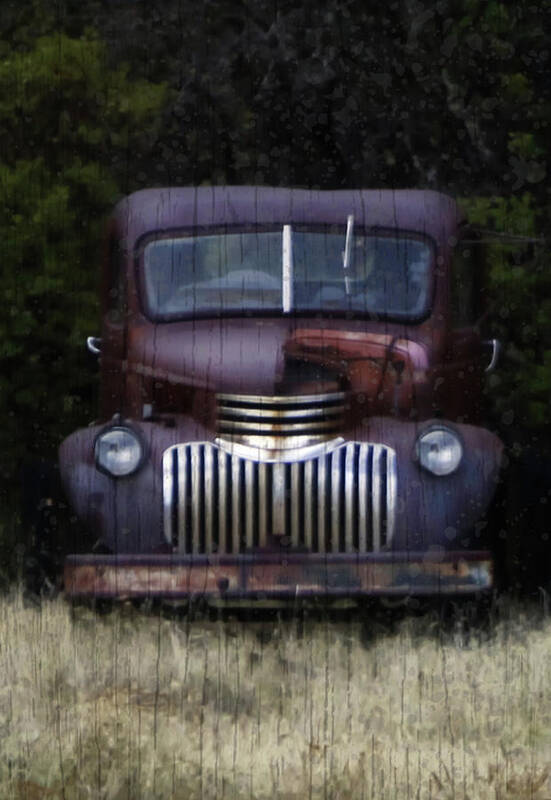 Vintage Truck Art Print featuring the mixed media Guardian of the Field by Kandy Hurley