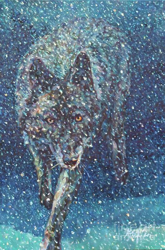 Wolf Art Print featuring the painting Gunner by Patricia A Griffin