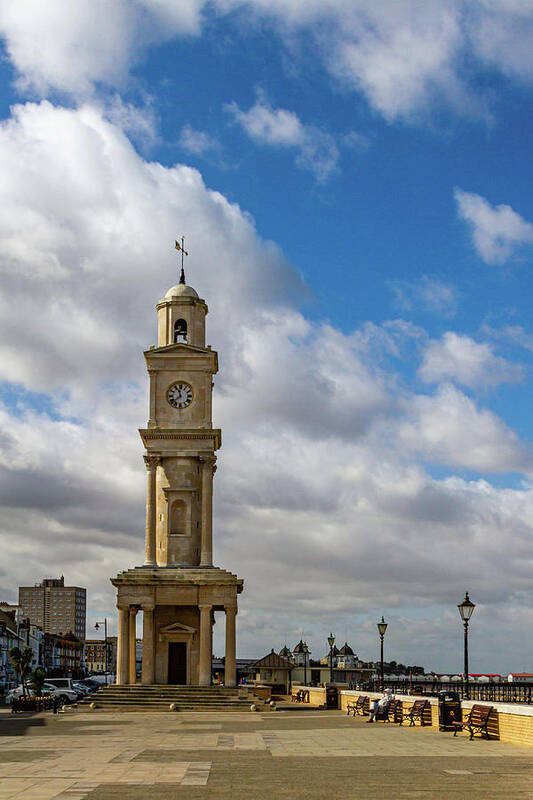 Seaside Art Print featuring the photograph Herne Bay Clock Tower by Shirley Mitchell