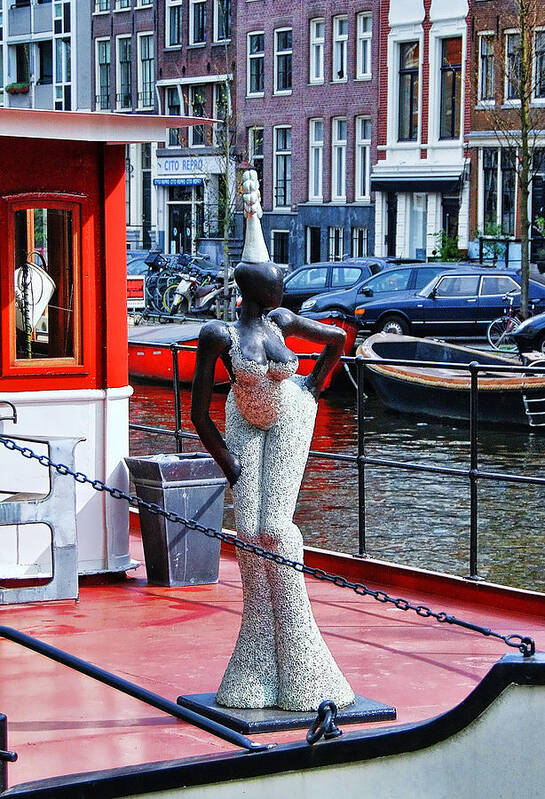 Amsterdam Art Print featuring the photograph Houseboat Chanteuse by Allen Beatty