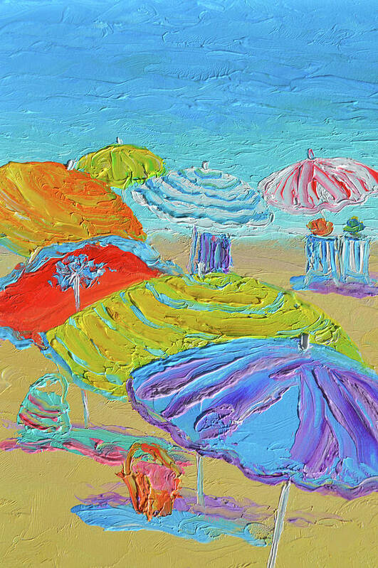 Beach Art Print featuring the painting It was a day full of color and fun by Jan Matson