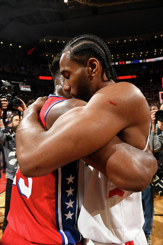 Kawhi Leonard Art Print featuring the photograph Jimmy Butler and Kawhi Leonard by Ron Turenne