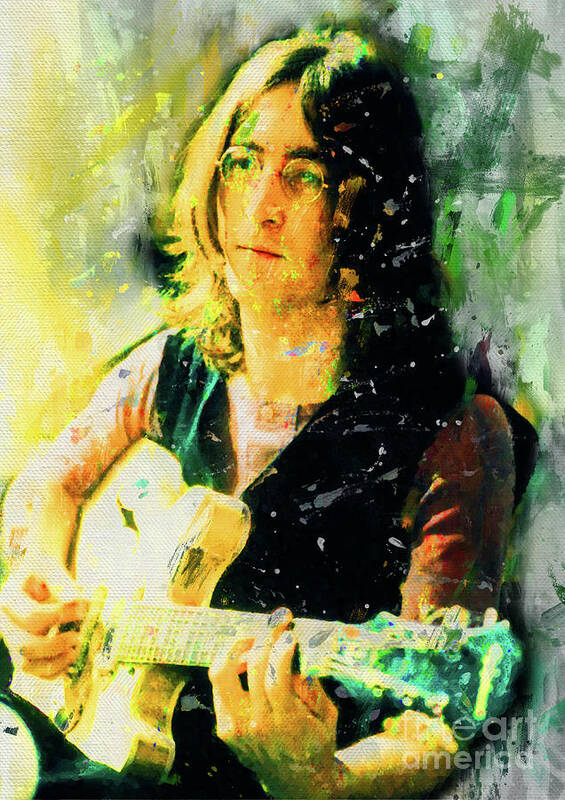 hul til Ælte John Lennon Digital Painting Art Print by Howard Garner - Pixels
