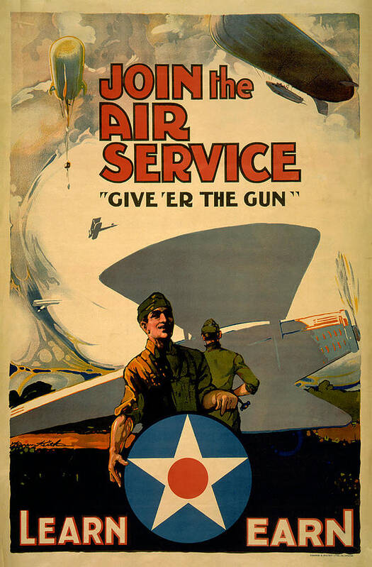 Planes Art Print featuring the photograph Join the Air Service by Bob Geary