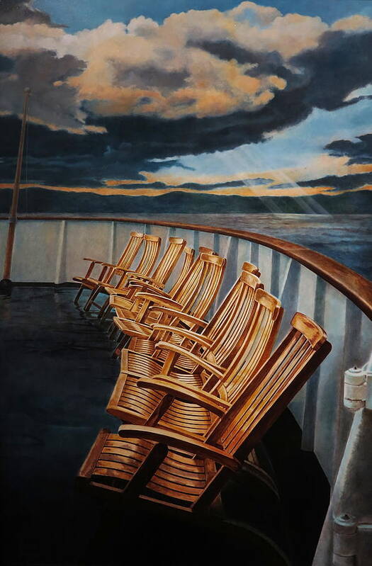 Ship Art Print featuring the painting Journey Home by Keith Gantos