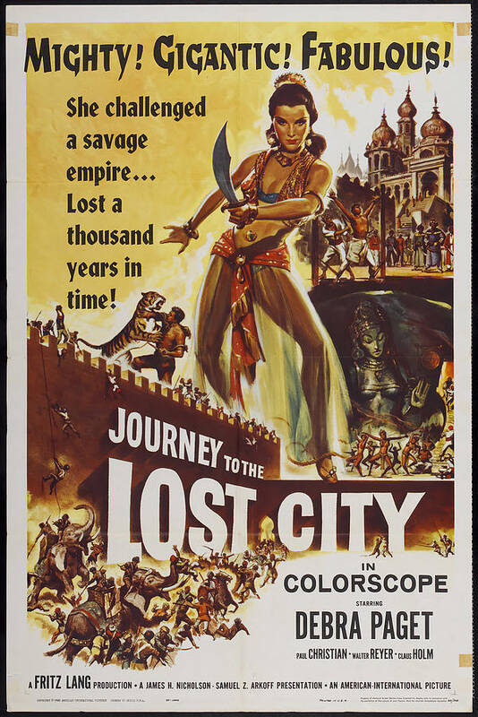 Journey Art Print featuring the mixed media ''Journey to the Lost City'', 1960 by Movie World Posters