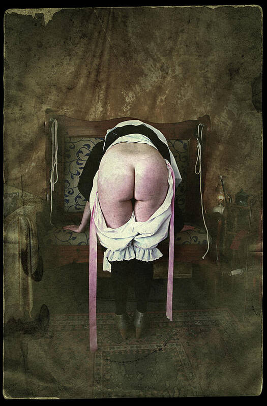 525px x 799px - Kate the Naughty Victorian Maid Bares her Bottom for a Spanking Art Print  by Asa Jones - Fine Art America