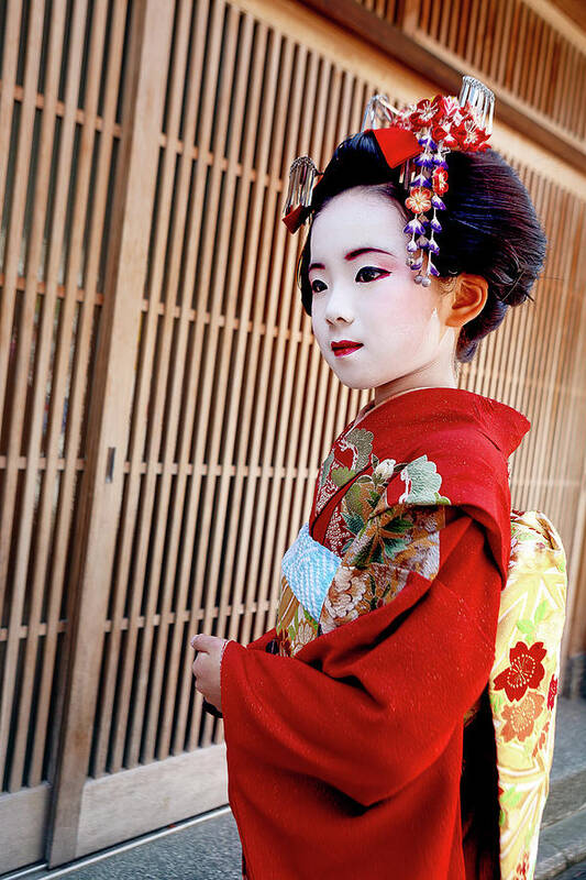 Yancho Sabev Photography Art Print featuring the photograph Kimono Girl by Yancho Sabev Art