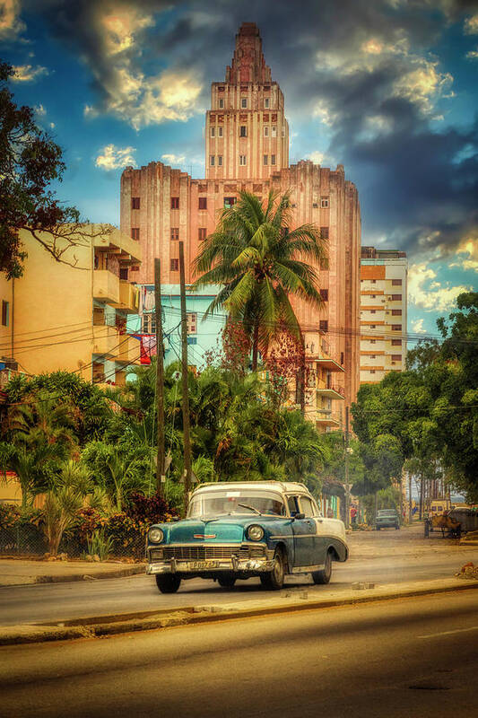 Pink And Blue Art Print featuring the photograph La Colonial Tower, Havana, Cuba by Micah Offman