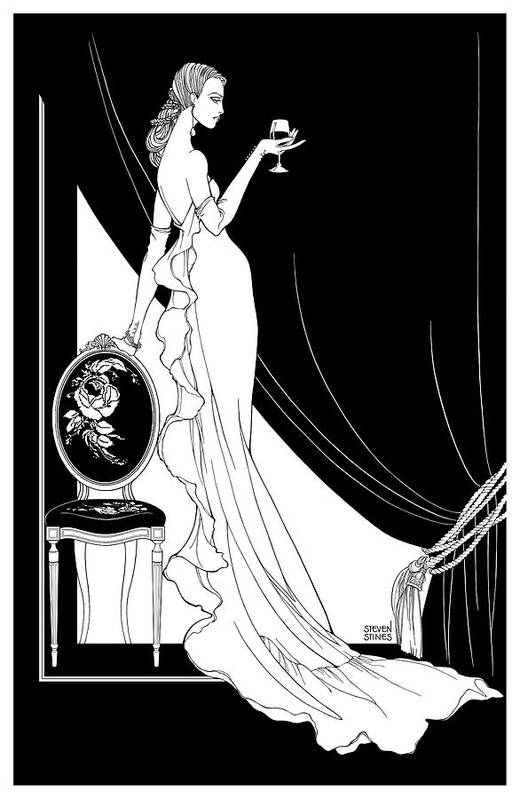 Glamour Art Print featuring the drawing La Traviata by Steven Stines
