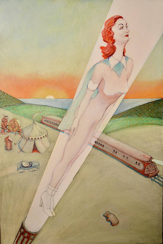 Trains Art Print featuring the painting Lady of the Cannon by John Reynolds