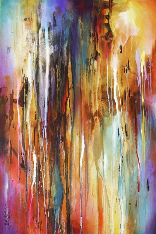 Abstract Art Print featuring the painting Lattice by Michael Lang