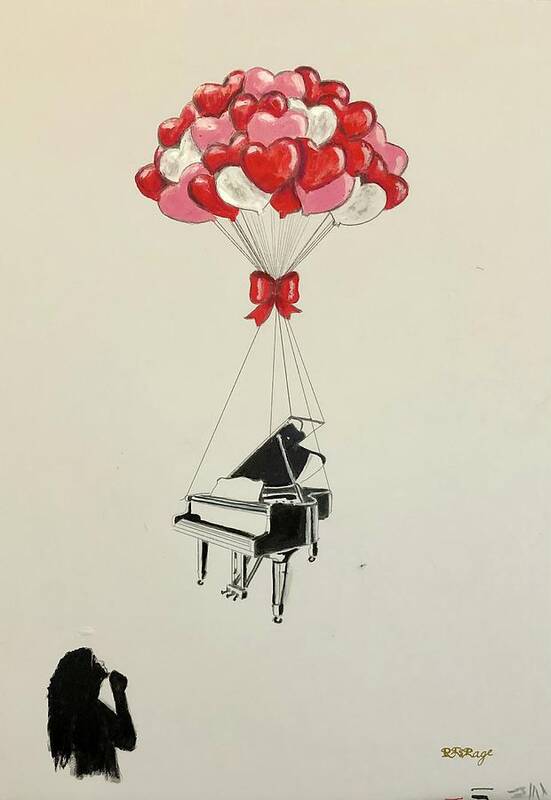 Music Art Print featuring the pastel Le Pages Air on Balloon Strings by Richard Le Page