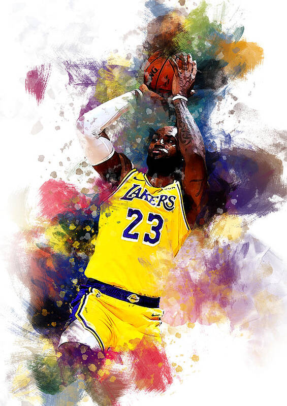 Lebron James Art Print Basketball Lakers 