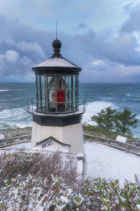 Lighthouse Art Print featuring the photograph Lighthouse Christmas by Darren White