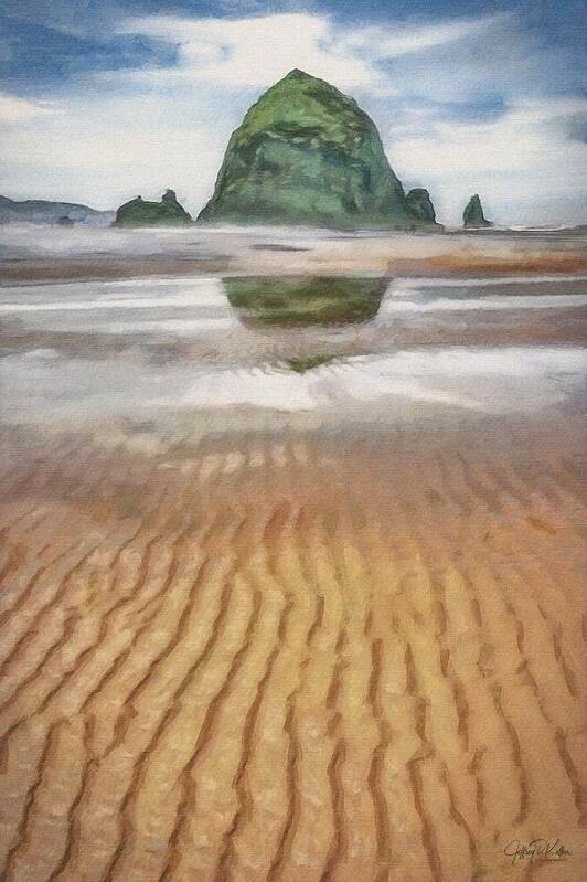 Ripple Art Print featuring the painting Lines in Sand by Jeffrey Kolker