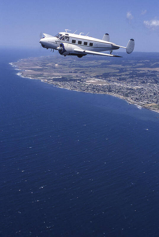 California Art Print featuring the photograph Lockheed 10 Electra Flying Over Coast by GomezDavid