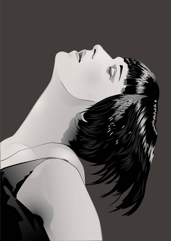 Louise Brooks Official Art Print featuring the digital art Louise Brooks in Berlin - Mahogany Slate by Louise Brooks