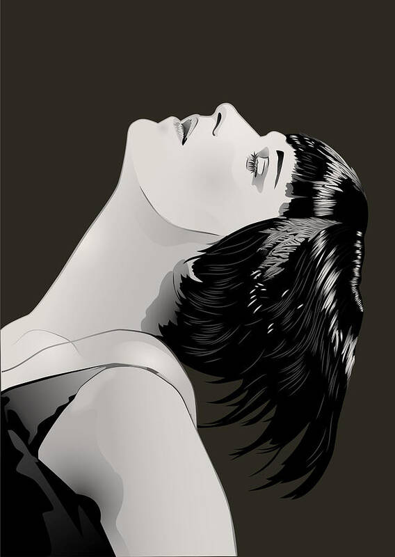 Louise Brooks Official Art Print featuring the digital art Louise Brooks in Berlin - Sable Mink by Louise Brooks