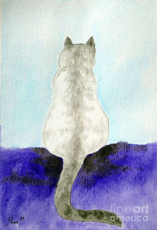 Cat Art Print featuring the painting Lynx Point Cat by Rohvannyn Shaw