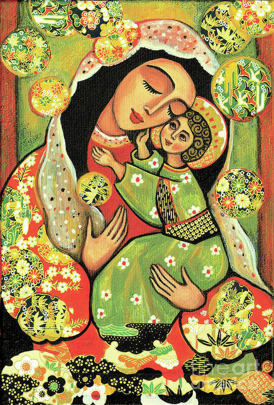 Mother And Child Art Print featuring the painting Madonna and Child by Eva Campbell