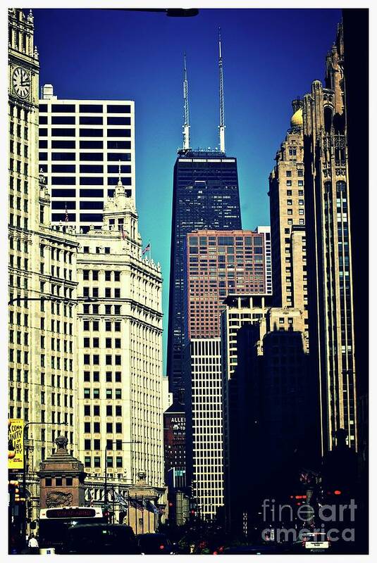 City Art Print featuring the photograph Magnificent Mile Chicago by Frank J Casella