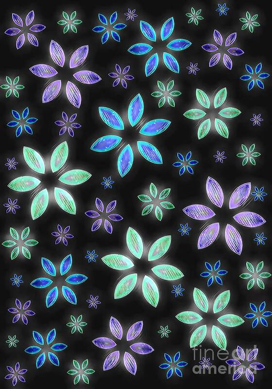 Flower Art Print featuring the digital art Marquise Floral 2 by Rachel Hannah