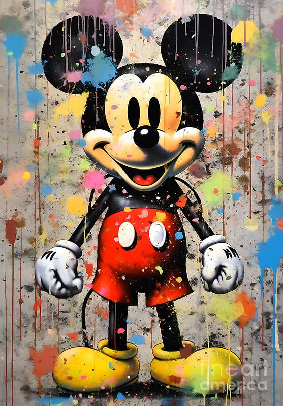 Mickey Mouse Art Print featuring the painting Mickey Mouse by Mark Ashkenazi