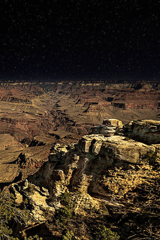 Grand Canyon Art Print featuring the photograph Moonlit Canyon by Al Judge