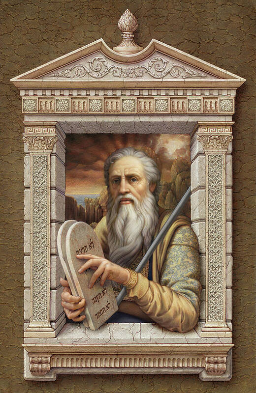 Christian Art Art Print featuring the painting Moses 2 by Kurt Wenner