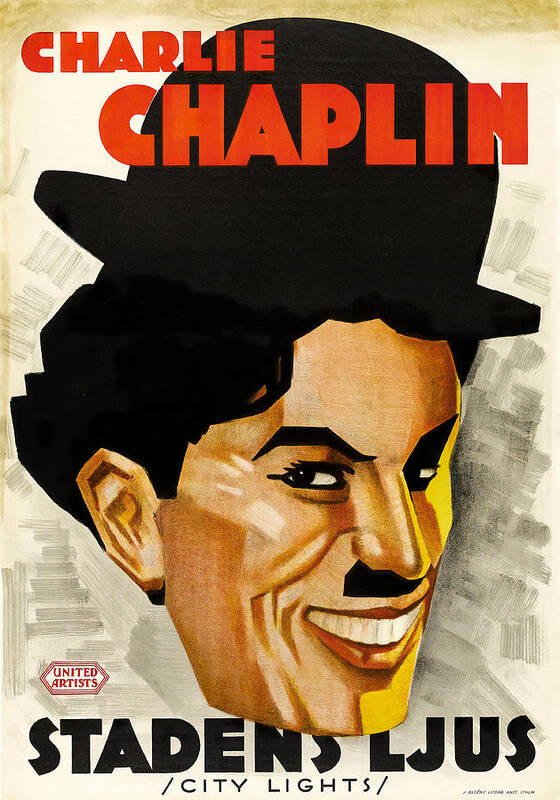 City Art Print featuring the mixed media Movie poster for ''City Lights'', with Charlie Chaplin, 1931 by Movie World Posters