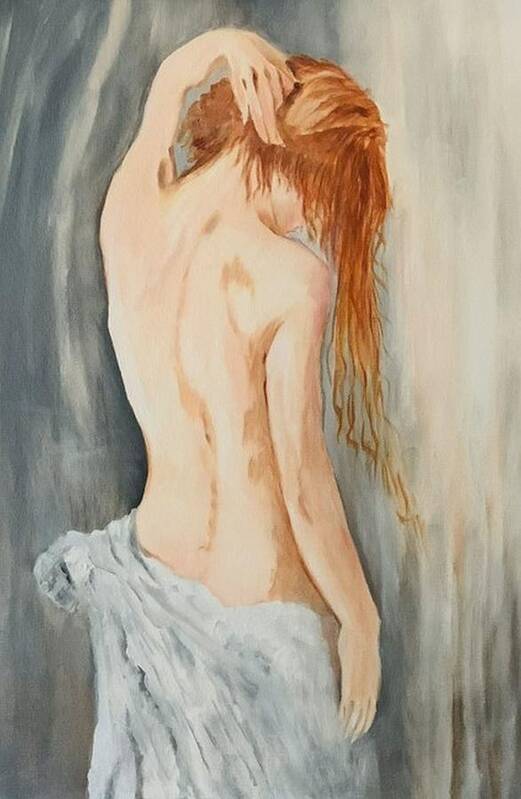 Nude Art Print featuring the painting Mystery by Juliette Becker