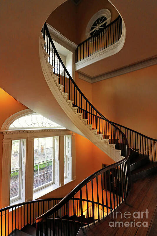 Spiral Staircase Art Print featuring the photograph Nathaniel Russell House Spiral Staircase Charleston SC 9421 by Jack Schultz