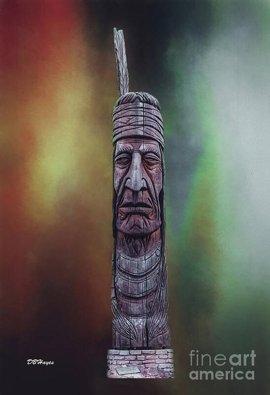 Totem Art Print featuring the mixed media Native American Totem Artistry by DB Hayes