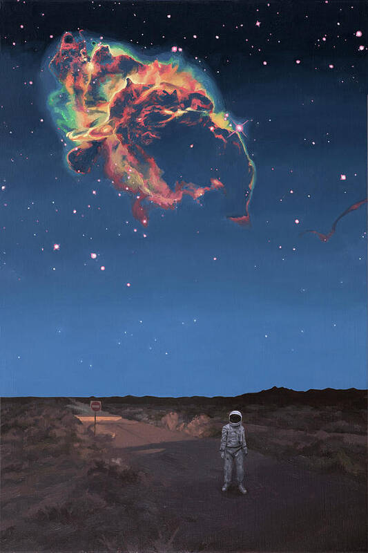 Astronaut Art Print featuring the painting Nebula by Scott Listfield