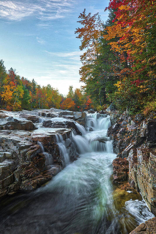 Rocky Gorge Art Print featuring the photograph New Hampshire Fall Foliage at Rocky Gorge by Juergen Roth