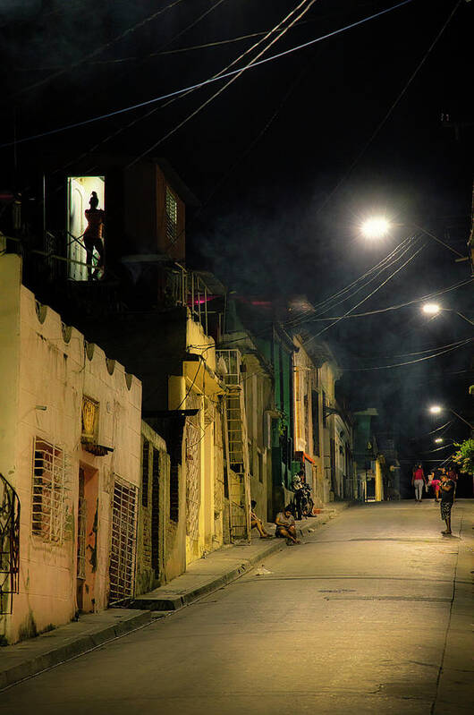 Cuba Art Print featuring the photograph Night atmosphere El Tivoli by Micah Offman