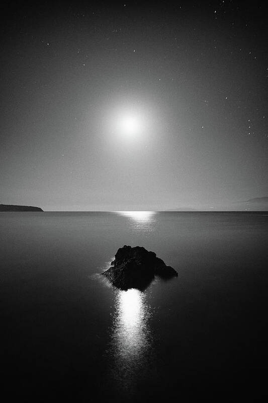 Black And White Art Print featuring the photograph Night on earth 1 by George Vlachos