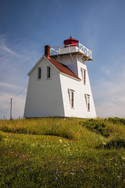 Grass Art Print featuring the photograph North Rustico Lighthouse by Elena Elisseeva