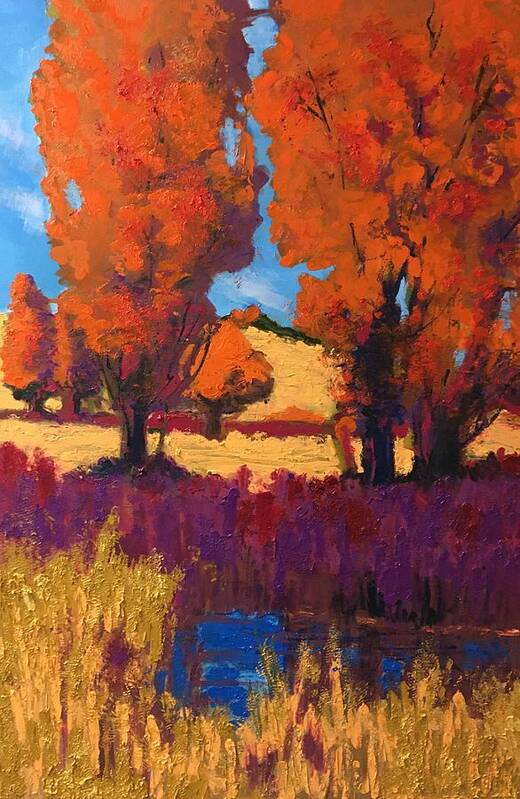 Landscape Art Print featuring the painting October In Vermont by Mark Lore