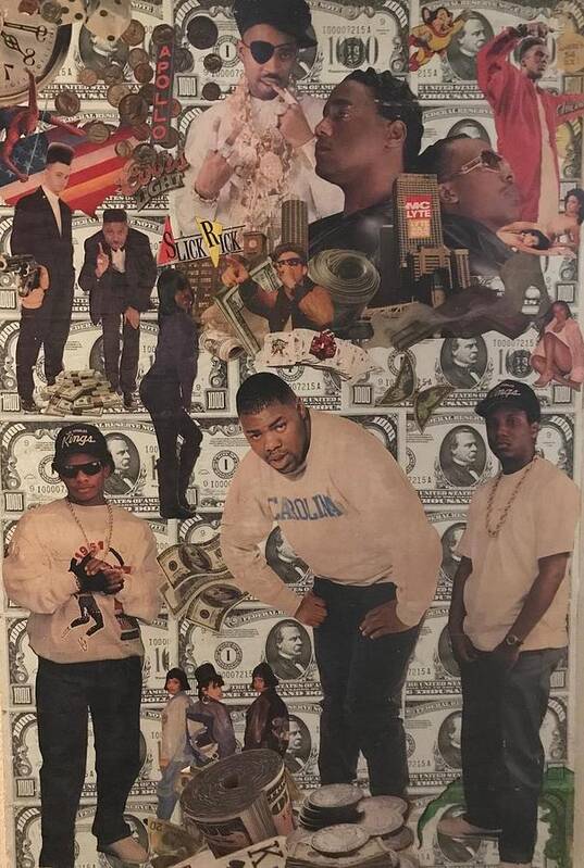 Music Art Print featuring the photograph Ole Skool Rappers Collage 1 by Charles Young