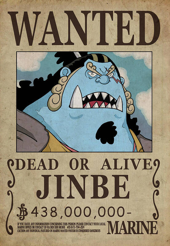 One Piece Wanted Poster - JINBE Art Print by Niklas Andersen