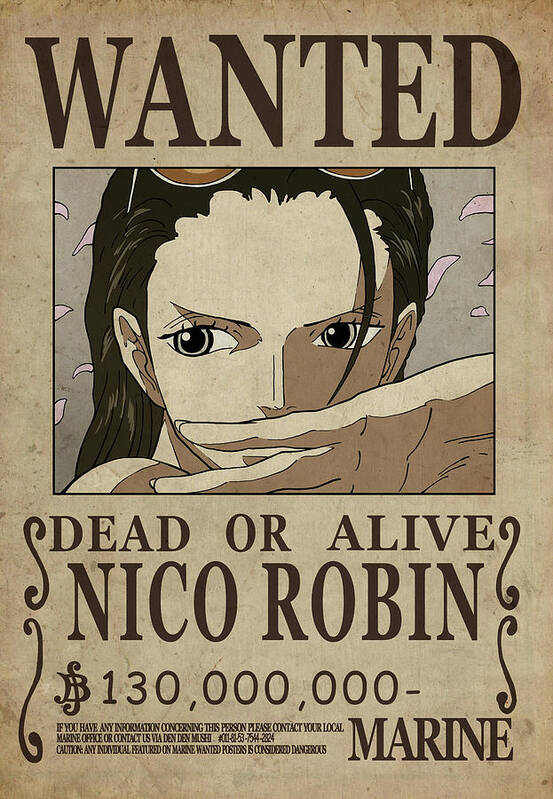 One Piece Wanted Poster - ROBIN Art Print by Niklas Andersen - Pixels Merch