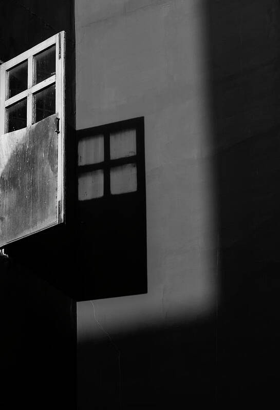 Minimalism Art Print featuring the photograph Open Window Squares and Shadows by Prakash Ghai