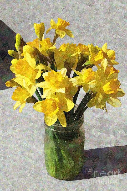 Flowers Art Print featuring the photograph Painted Daffodils by Katherine Erickson