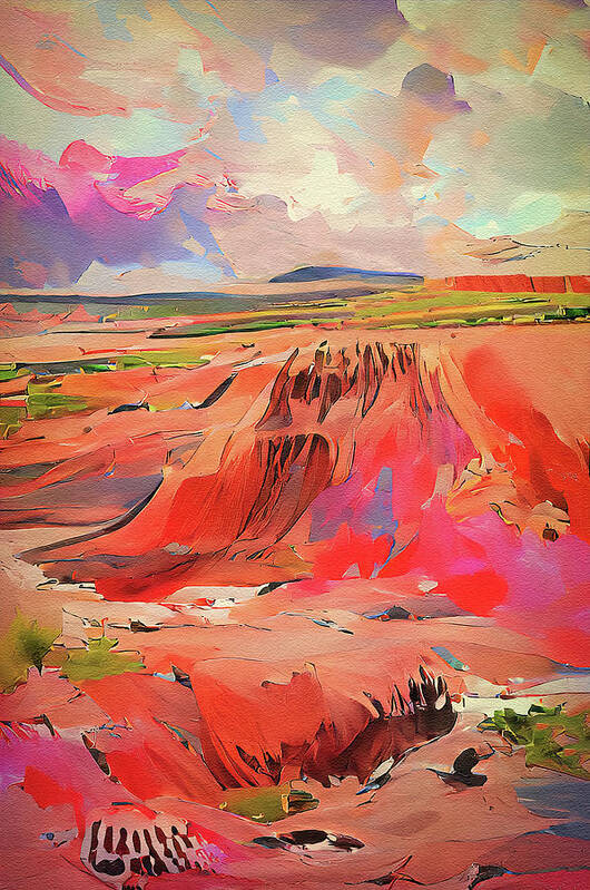 Painted Desert Art Print featuring the digital art Painted Desert #1 by Deborah League
