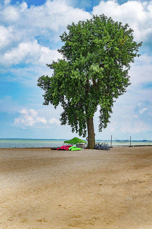 Camp Art Print featuring the photograph Peaceful View Of Camp Perry Pier Beach Port Clinton Ohio by Dave Morgan
