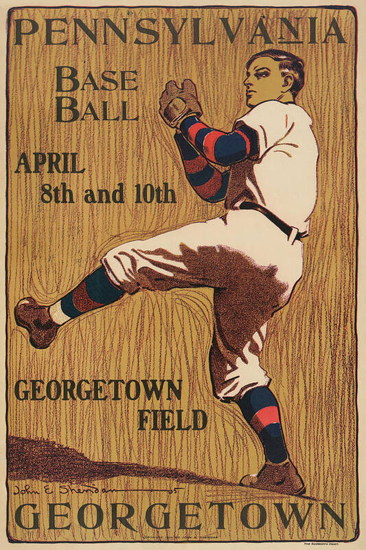Vintage Art Print featuring the drawing Pennsylvania Baseball - Georgetown Field by Vintage Sports