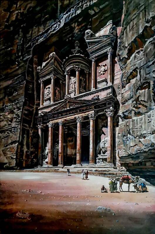  Art Print featuring the painting Petra, Jordan by Raouf Oderuth