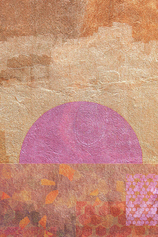 Abstract Art Print featuring the mixed media Pink Moon by Jacky Gerritsen